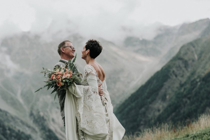 Brautpaar-Shooting am Leiterberg hoch über Sölden